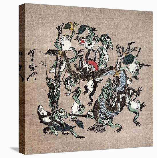 Snake Extermination of by Frog-Kyosai Kawanabe-Premier Image Canvas