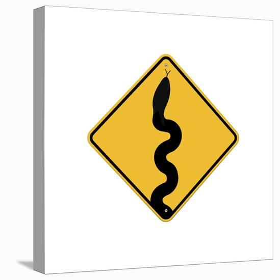 Snake in Road Sign-J Hovenstine Studios-Premier Image Canvas