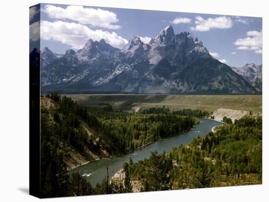 Snake River with the Grand Tetons in the Background, Jackson Hole, Wyoming-Alfred Eisenstaedt-Premier Image Canvas