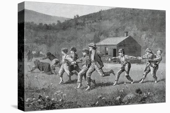 Snap-The-Whip, from the Harper's Weekly, September 20, 1873, (Wood Engraving on Newsprint)-Winslow Homer-Premier Image Canvas