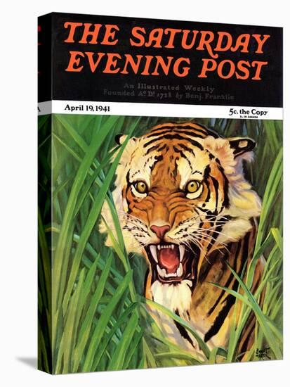 "Snarling Tiger," Saturday Evening Post Cover, April 19, 1941-Emmett Watson-Premier Image Canvas