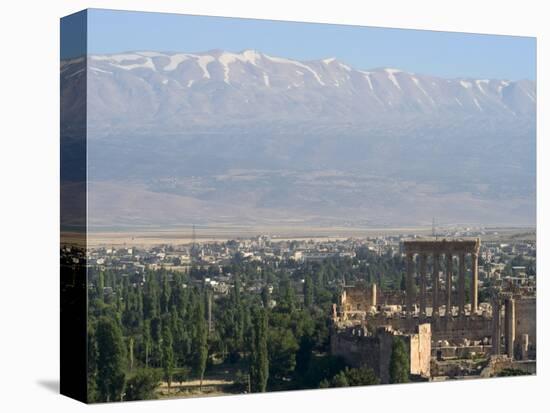 Snow Capped Mountains of the Anti-Lebanon Range Behind the Roman Archaeological Site, Lebanon-Christian Kober-Premier Image Canvas