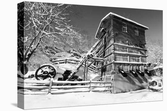 Snow Covered Old Quarry Stamp Mill-George Oze-Premier Image Canvas