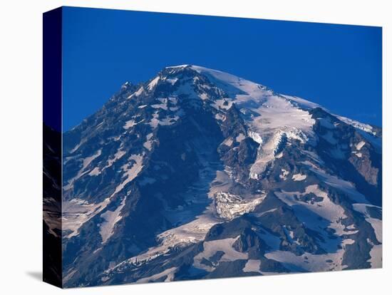 Snow Covered peak of Mount Rainier in the Cascade Mountain Range-Paul Souders-Premier Image Canvas