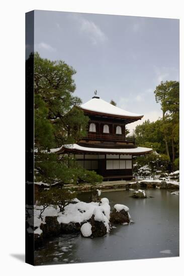 Snow-covered Silver Pavilion, Ginkaku-ji Temple, Kyoto, Japan, Asia-Damien Douxchamps-Premier Image Canvas