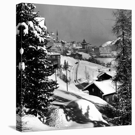 Snow-Covered Winter-Resort Village St. Moritz-Alfred Eisenstaedt-Premier Image Canvas