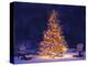 Snow Covering Adirondack Chairs by Lit Christmas Tree-Jim Craigmyle-Premier Image Canvas