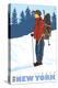 Snow Hiker, Ithaca, New York-Lantern Press-Stretched Canvas