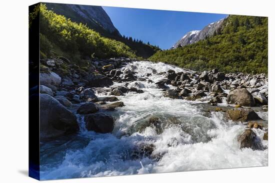 Snow-Melt Waterfall in Tracy Arm-Ford's Terror Wilderness Area-Michael Nolan-Premier Image Canvas