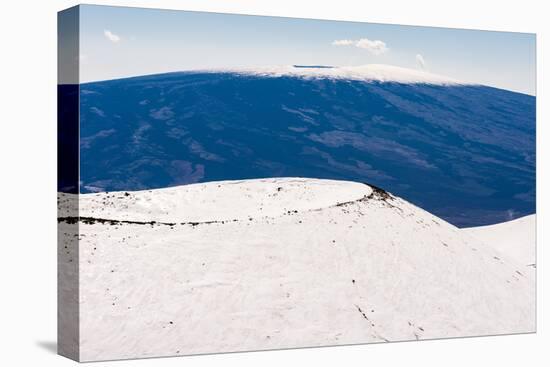 Snow on Mauna Kea, with Mauna Loa in the distance, Big Island, Hawaii-Mark A Johnson-Premier Image Canvas