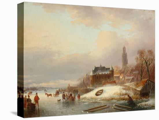 Snow Scene in Holland-Franz Xaver Winterhalter-Premier Image Canvas