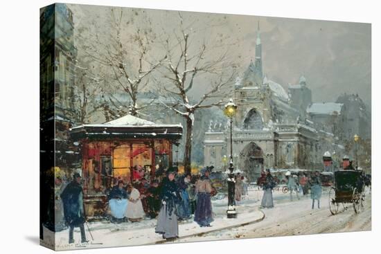 Snow Scene in Paris-Eugene Galien-Laloue-Premier Image Canvas