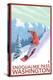 Snowboarder Scene - Snoqualmie Pass, Washington-Lantern Press-Stretched Canvas
