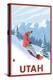 Snowboarder Scene - Utah-Lantern Press-Stretched Canvas