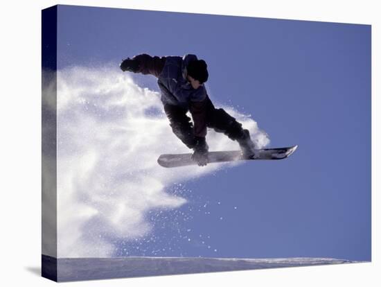 Snowboarding in Santa Fe, New Mexico, USA-Lee Kopfler-Premier Image Canvas