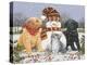 Snowboy with Little Friends-William Vanderdasson-Premier Image Canvas