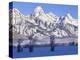 Snowcapped Mountains and Bare Tree, Grand Teton National Park, Wyoming, USA-Scott T^ Smith-Premier Image Canvas