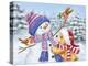 Snowman and Bear-MAKIKO-Premier Image Canvas