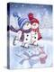 Snowman Couple Skating-MAKIKO-Premier Image Canvas