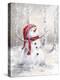 Snowman in Wood-MAKIKO-Premier Image Canvas