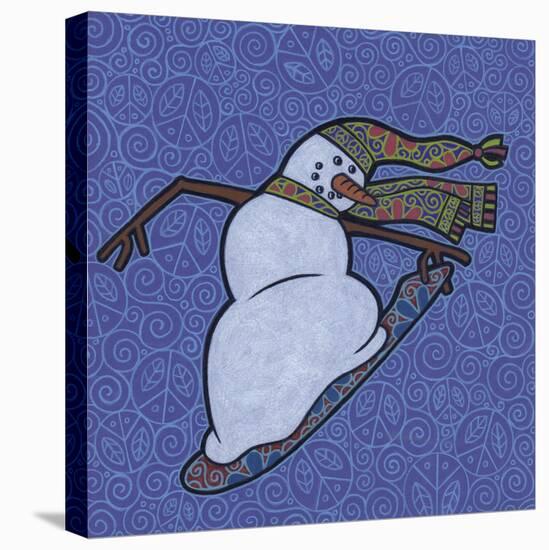 Snowman Snowboarder 2-Denny Driver-Premier Image Canvas