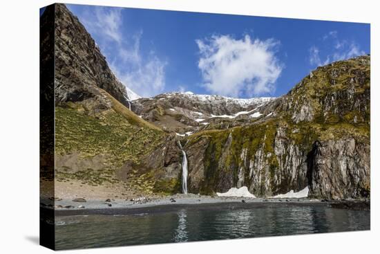 Snowmelt Waterfall in Hercules Bay, South Georgia, Polar Regions-Michael Nolan-Premier Image Canvas