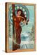 Snowshoe, West Virginia - Art Nouveau Skier-Lantern Press-Stretched Canvas