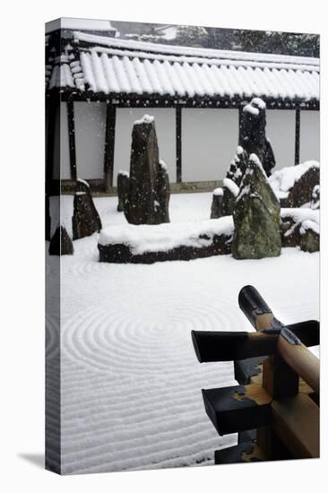 Snowy day in Tofuku-ji Temple rock garden, Kyoto, Japan, Asia-Damien Douxchamps-Premier Image Canvas