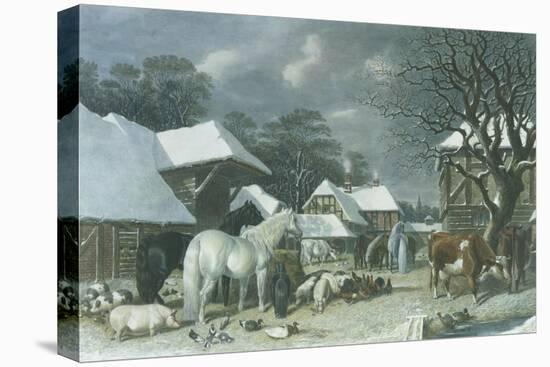 Snowy Farmyard-John Frederick Herring I-Premier Image Canvas