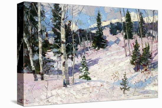 Snowy Hillside-Robert Moore-Stretched Canvas