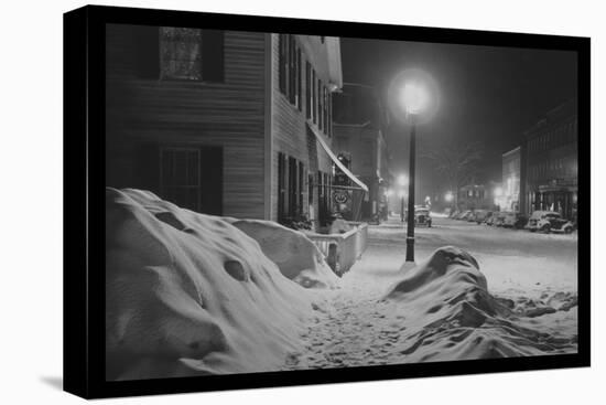 Snowy Night in Woodstock, Vermont-Marion Post Wolcott-Stretched Canvas