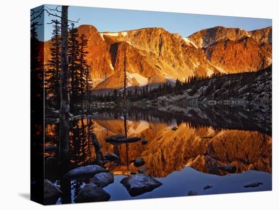 Snowy Range Reflected in Mirror Lake-Steve Terrill-Premier Image Canvas