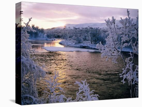 Snowy Riverscape, Vindelfjallen Nr, Umea, Sweden-Christer Fredriksson-Premier Image Canvas