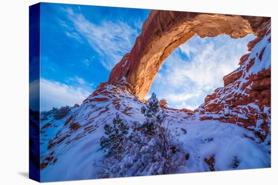 Snowy Sunset at North Window, Arches National Park, Utah Windows Section-Tom Till-Premier Image Canvas