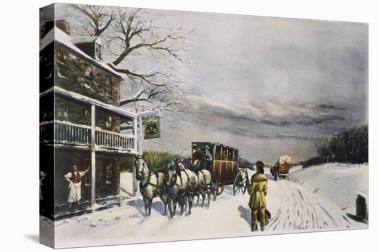 Snowy Turnpike, 1795-Carl Rakeman-Premier Image Canvas