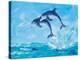 Soaring Dolphins I-Julie DeRice-Stretched Canvas