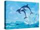 Soaring Dolphins I-Julie DeRice-Stretched Canvas