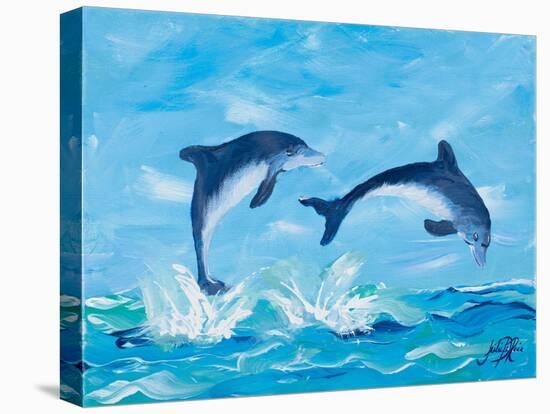 Soaring Dolphins II-Julie DeRice-Stretched Canvas