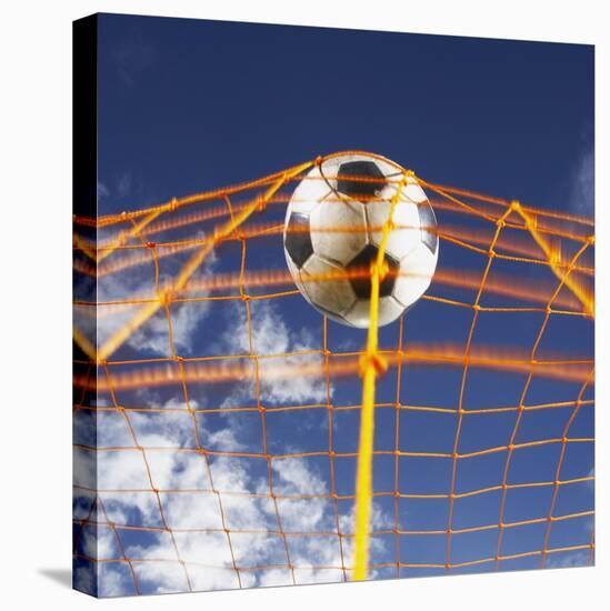 Soccer Ball Going Into Goal Net-Randy Faris-Premier Image Canvas