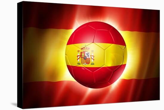 Soccer Football Ball with Spain Flag-daboost-Stretched Canvas