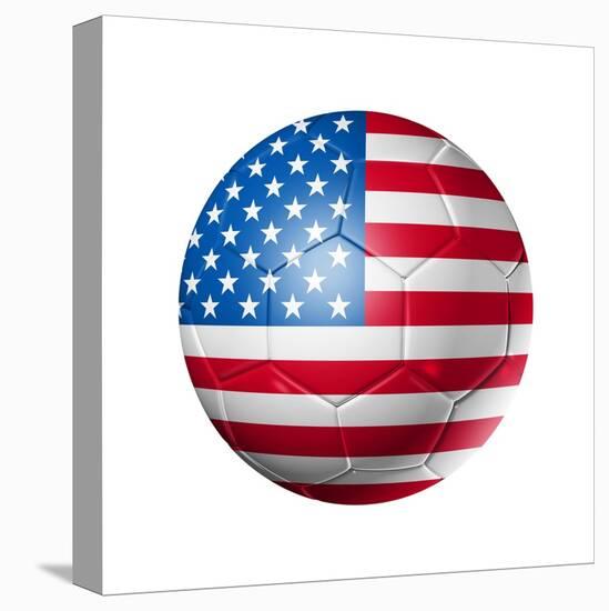 Soccer Football Ball With Usa Flag-daboost-Stretched Canvas
