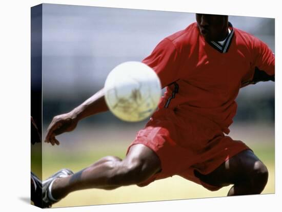 Soccer Player Preparing to Kick Ball-null-Premier Image Canvas