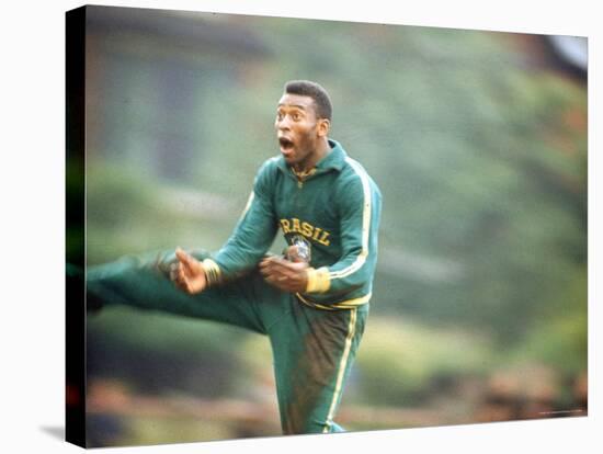 Soccer Star Pele in Action During Practice Prior to World Cup Competition-Art Rickerby-Premier Image Canvas