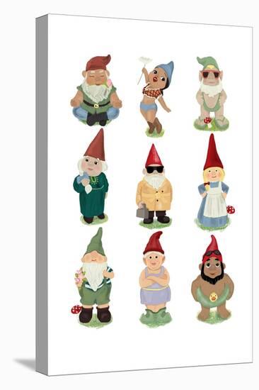Sock Garden Gnomes-Hanna Melin-Stretched Canvas