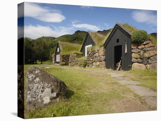 Sod Roofed and Walled Storage and Work Shops, Skogar Folk Museum, Coast of South Iceland-Dave Bartruff-Premier Image Canvas