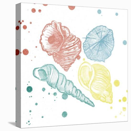 Soft Color Splatter Shells Mate-Jace Grey-Stretched Canvas