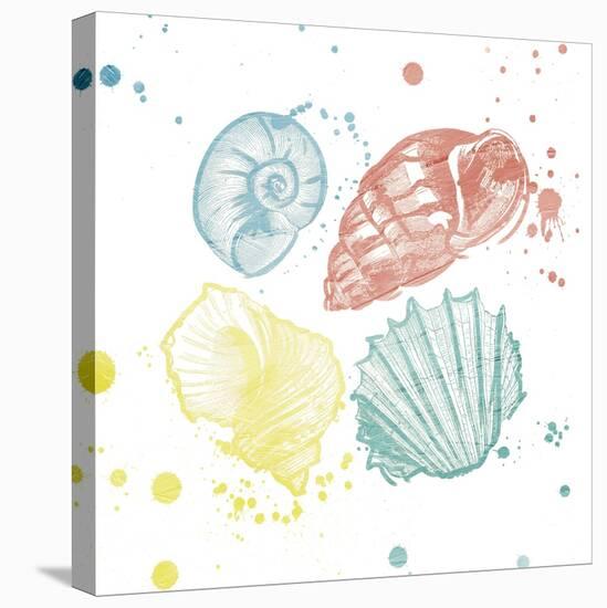 Soft Color Splatter Shells Mate-Jace Grey-Stretched Canvas