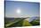 Solar panels wit sun, Franconia, Bavaria, Germany-Raimund Linke-Stretched Canvas