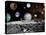 Solar System Montage of Voyager Images Photograph - Outer Space-Lantern Press-Stretched Canvas