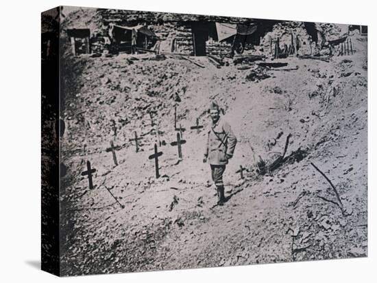 Soldier among wooden crosses, c1914-c1918-Unknown-Premier Image Canvas